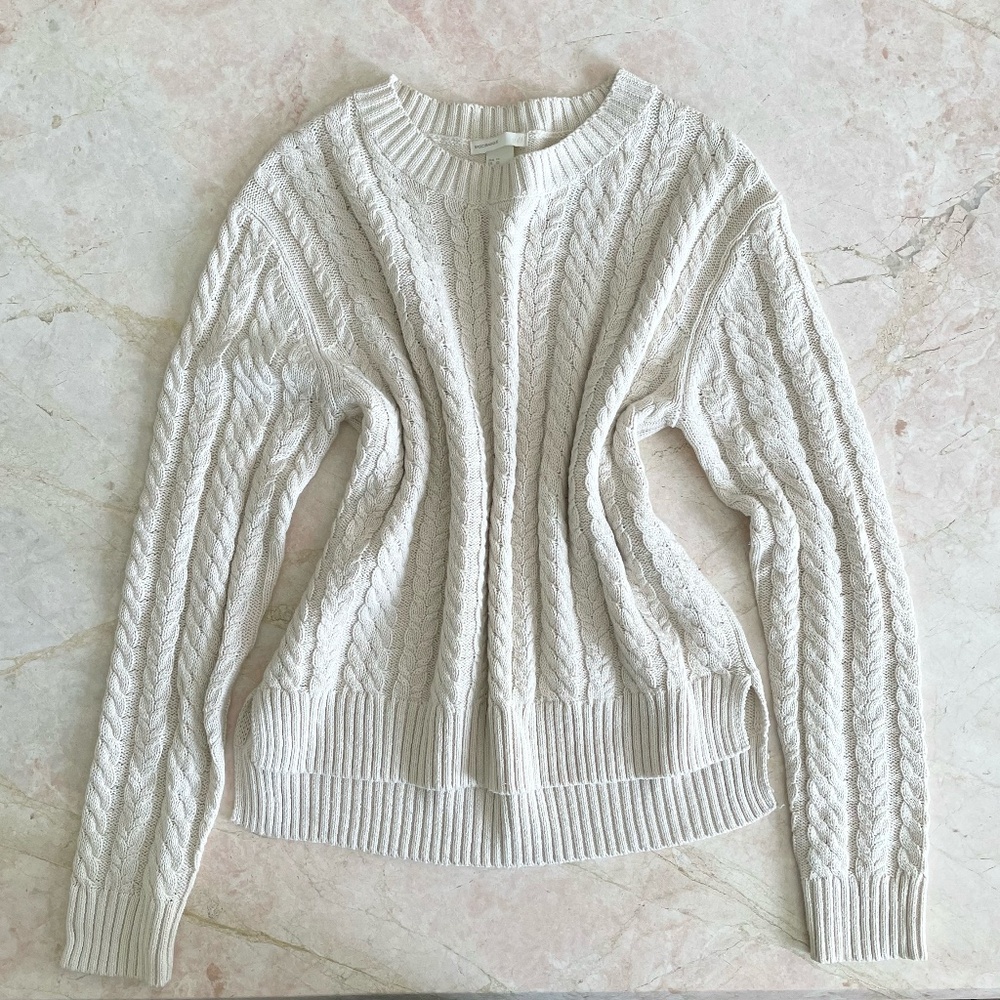 cream cable knit sweater